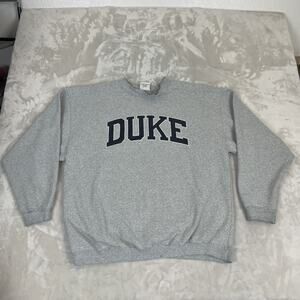 VTG Duke University Sweater Adult XL Grey Thrashed Sweatshirt 90s USA Made